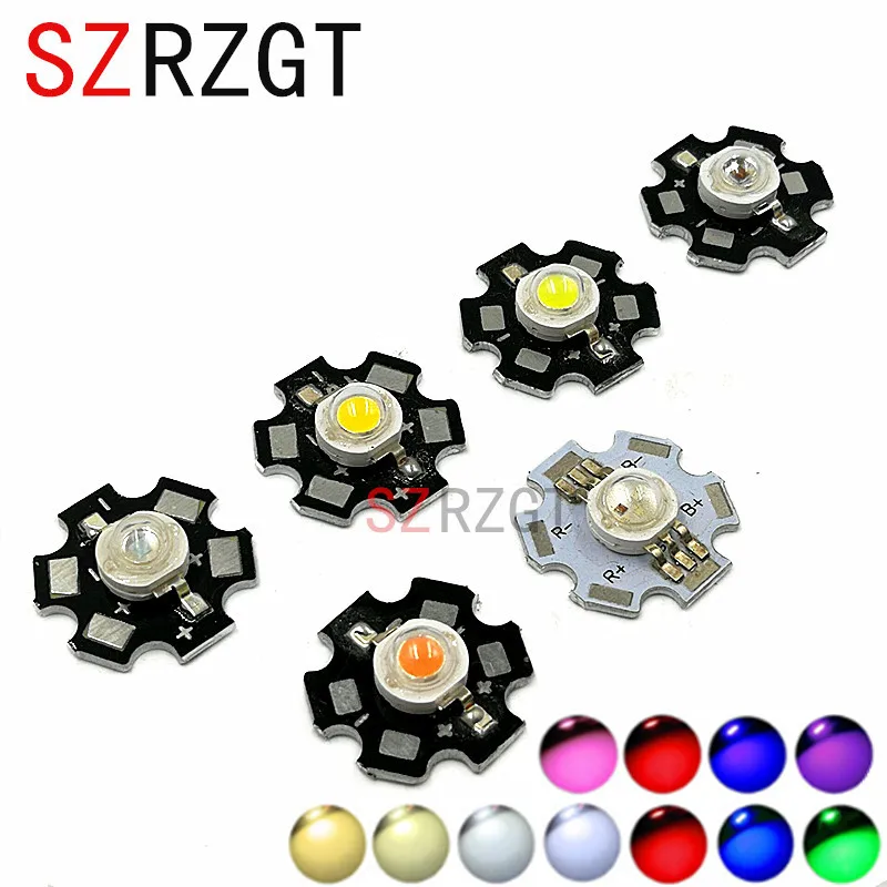 1 Вт 3 высокомощный светодиодный светильник красный зеленый синий желтый RGB белый