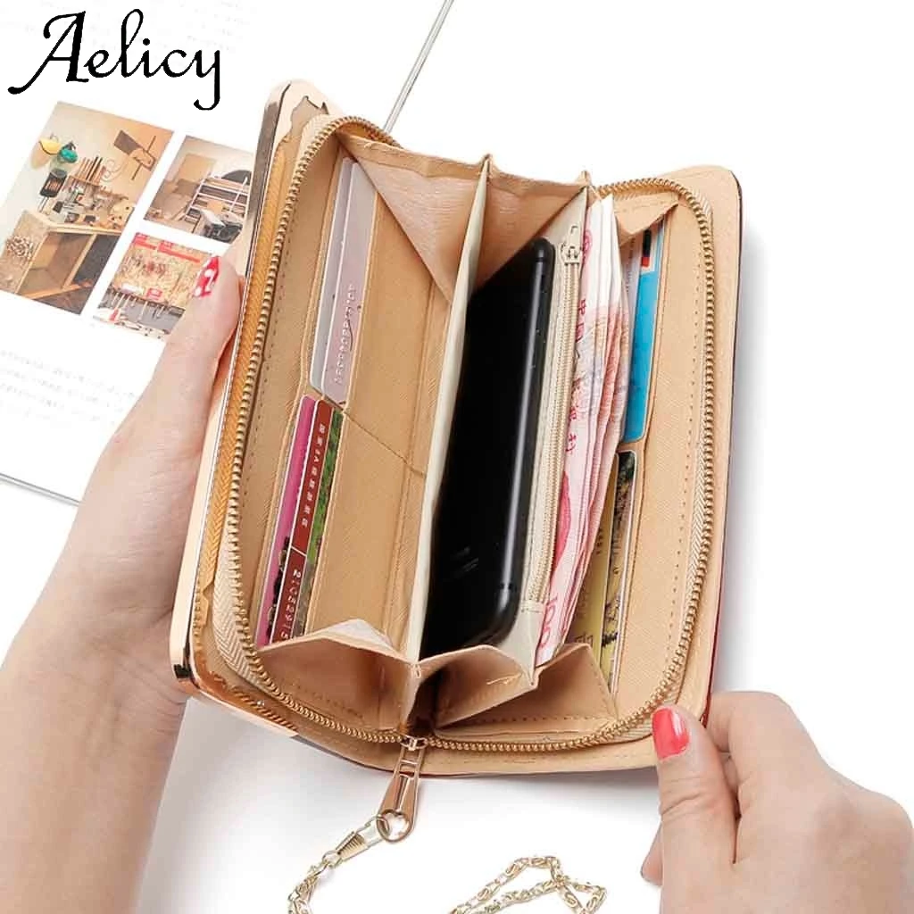 Женская сумка кошелек Aelicy из натуральной кожи с градиентным цветком и карманом