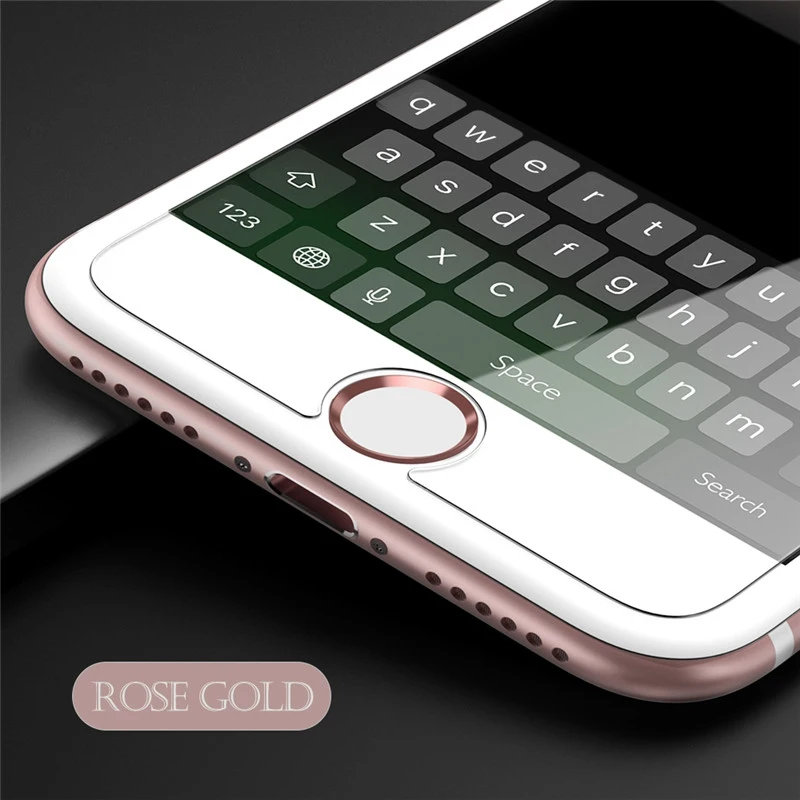 White Rose Gold KISSCASE кнопка домой наклейка для Apple iPhone 6S 6 7 8 Plus 5 S 5 SE 4S 4 Кнопка Домой стекло для iPad Air 1 2 Mini 2 3 4 Pro пленка - Цвет: White Rose Gold