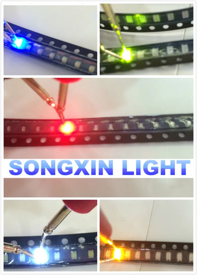 3000 шт./лот 0805 ультра яркие SMD R/ G /B /W /Y светодиоды LED красный зеленый синий белый