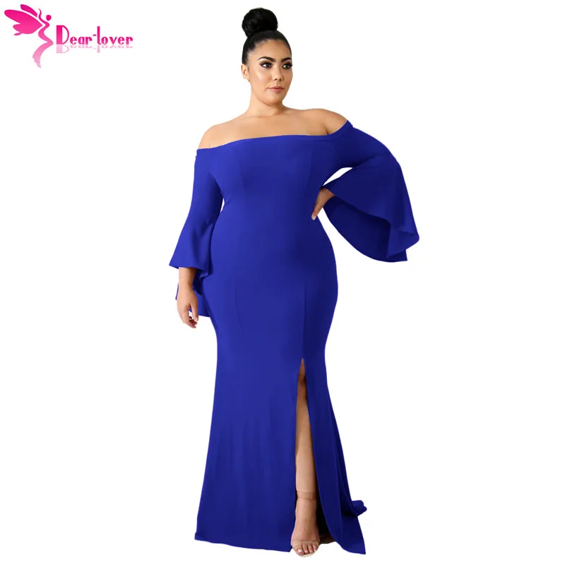 Dear Lover 3XL 4XL Сексуальная Вечерние платья большие женские осенние длинные рукава