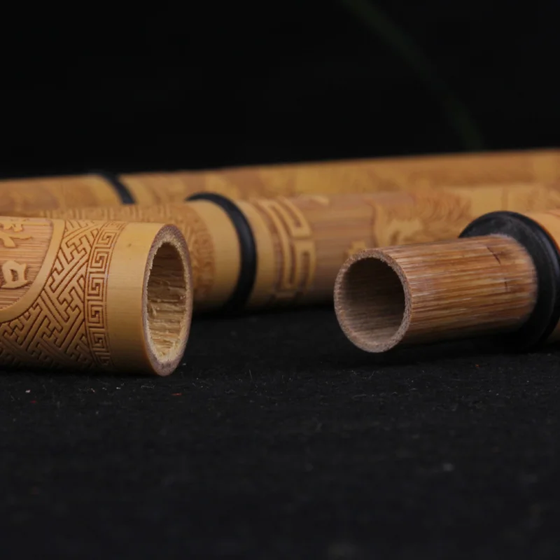 Старый бамбук 7 дюймовый бамбука рельеф резной ладан баррель Дракон Гил алоэ и