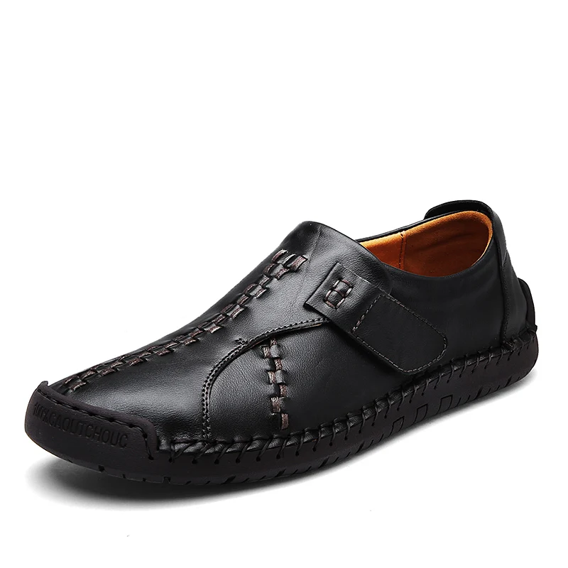 Top Men's casual driving shoes Slip-on city loafers male 2018 summer Genuine leather soft moccasins flats gomminos black brown | Обувь