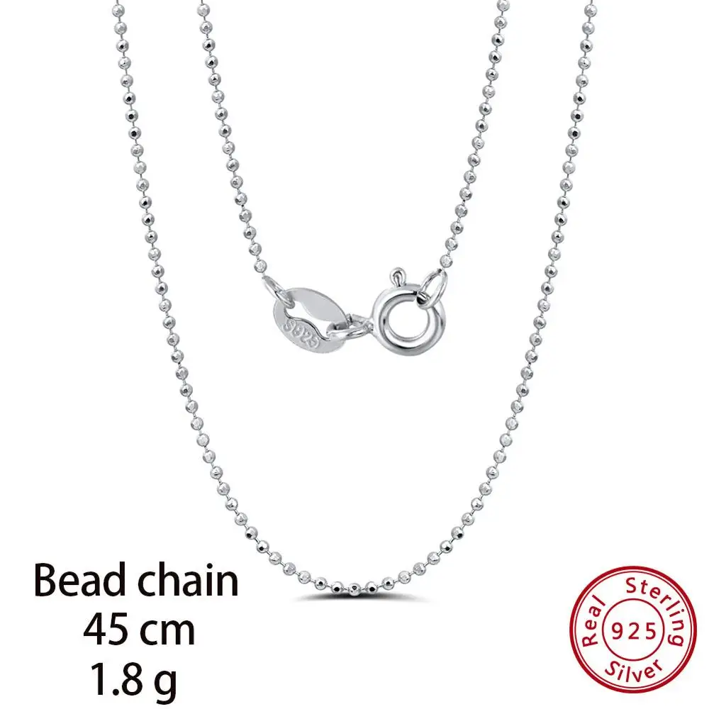 ORSA JEWELS Чистая 925 боковая цепочка с маленьким шариком длиной 45 см, простая модная женская цепочка из стерлингового серебра, ювелирные аксессуары SC22 - Цвет камня: Bead Chain SC24