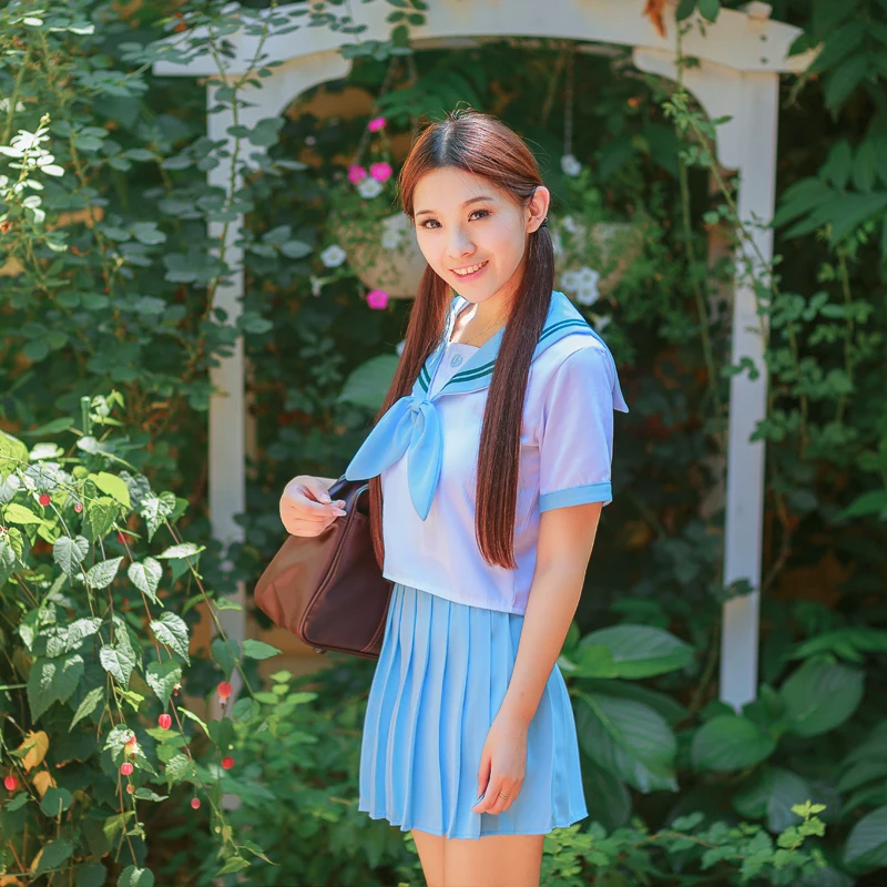 Подростковая форма для старшей школы девочек удобная униформа топ + юбка костюм