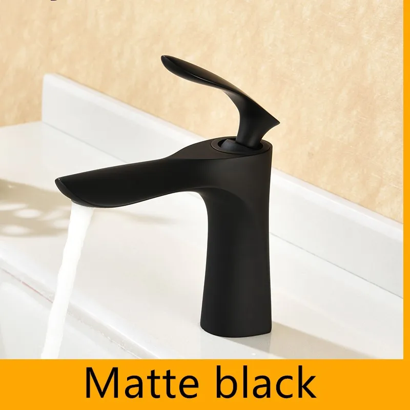 

Матовый черный смеситель из твердой латуни для раковины в ванной комнате высококачественный Смеситель для холодной и горячей воды с одним отверстием кран Бесплатная доставка-