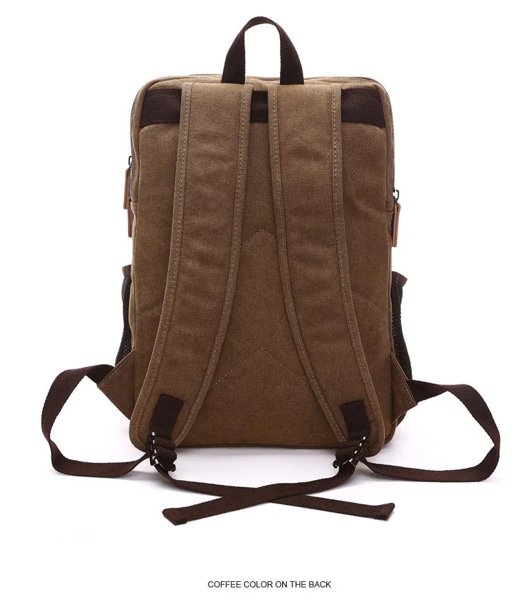 BERAGHINI Men Canvas Backpacks College Student School Backpack Bags for Teenagers Mochila Casual Rucksack Male Travel Daypack