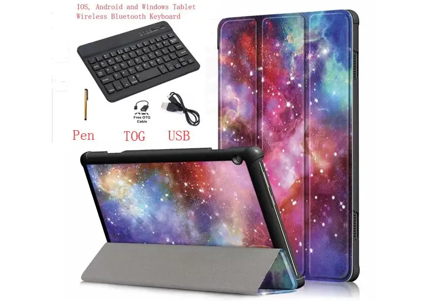 Bluetooth keyboard Cover Pattern Leather For Lenovo Tab M10 HD M10 HD 2nd Gen TB-X306F TB-X306X Tablet keyboard Case+PEN