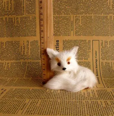 

about 9x7x8cm simulation white fox model handicraft,plastic&fur prone fox prop home decoration toy Xmas gift w5976