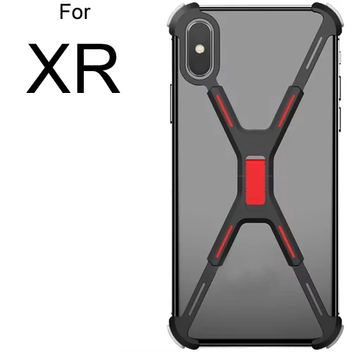 Совместимый для XS Max угловой бампер, металлический чехол с пряжкой без блокировки сигнала противоударный чехол-рамка - Цвет: For iphone XR