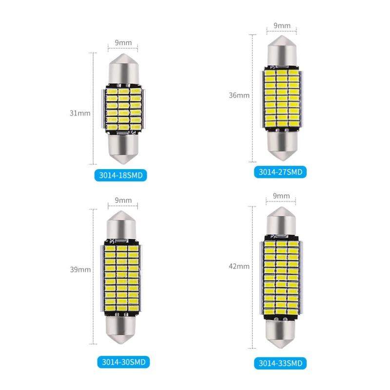 Сверхъяркая светодиодная лампа 31 мм 36 39 42 2385 SMD Canbus без ошибок для салона