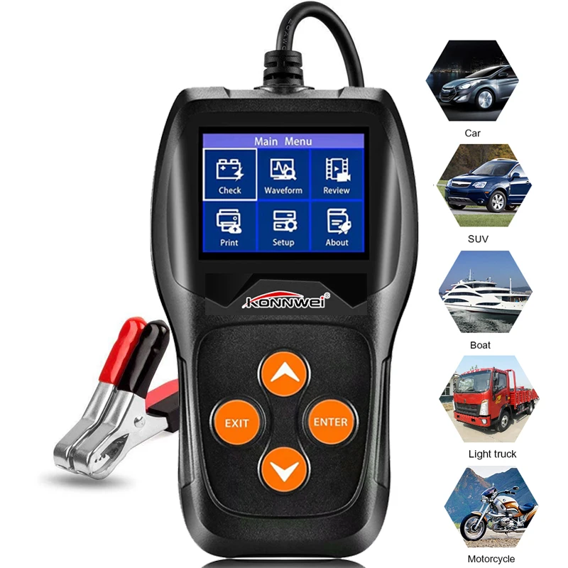 KONNWEI KW600 автомобиля Батарея Тесты er 12V 100 2000 CCA 220AH автомобильной анализатор