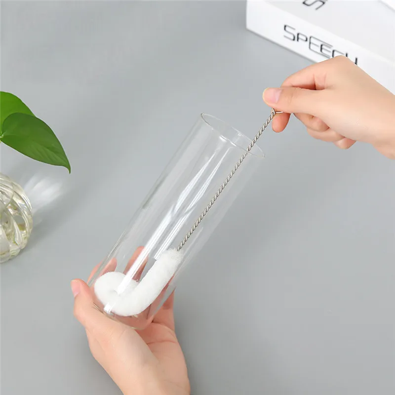 2 шт. нержавеющая сталь длинная ручка изогнутая тонкое волокно мягкая щетка для