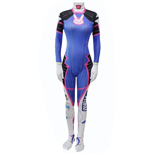 Only clothes Игра Overwatch Dva Косплей Костюм 3D печать Дамская и женская одежда D VA Дамский Косплей два зентай личра Dva бодису - Цвет: Only clothes