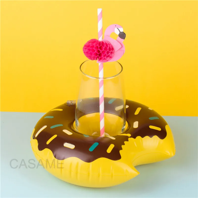 brown doughnut Мини Арбуз Лимон ананас Надувной Держатель Для банки напитки лодки летний бассейн вечерние Гавайские пляжные Вечерние - Цвет: brown doughnut
