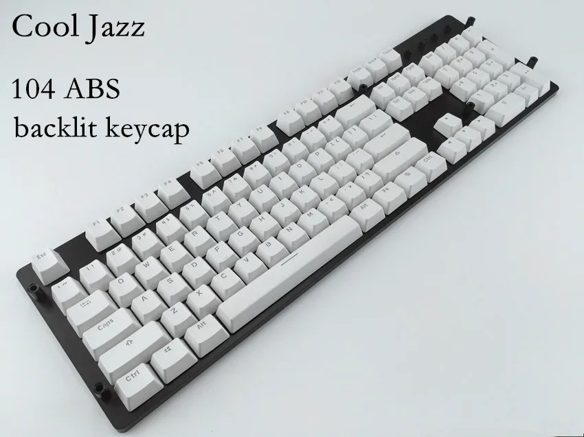white 104 keys Крутой Джаз с подсветкой двойная съемка 61/104 ABS Набор ключей OEM профиль колпачки для механической игровой клавиатуры - Цвет: white 104 keys