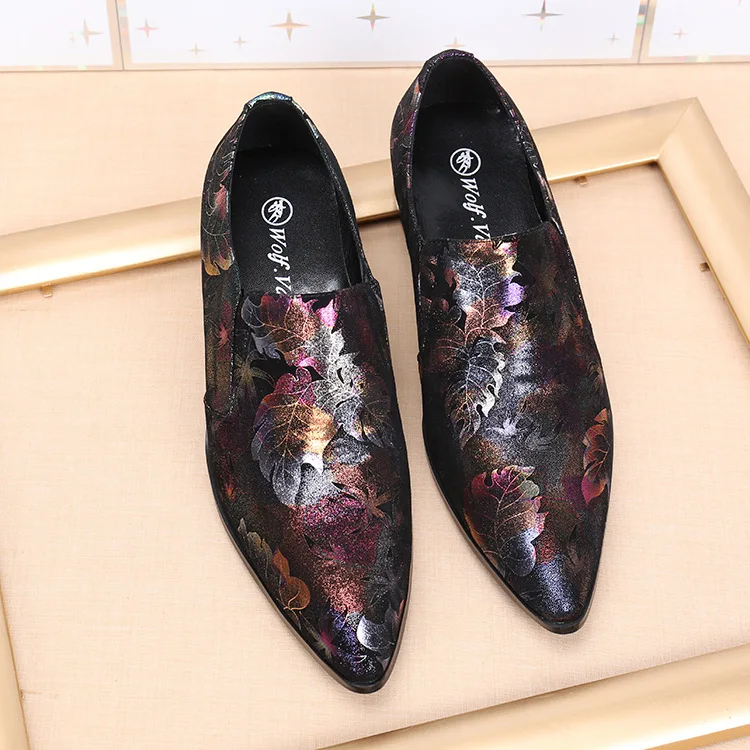 

New Men Luxury Flower Leather Casual Driving Oxfords Shoes Set Foot Loafers Moccasins Italian Shoes for Men Flats
