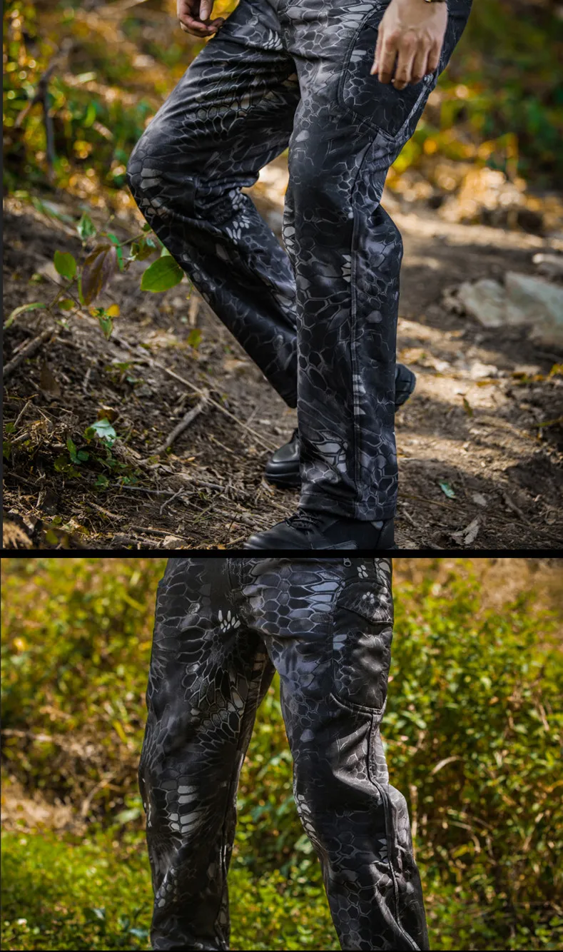 Тактические штаны-карго Multicam мужские зимние лыжные Военные флисовые мягкие