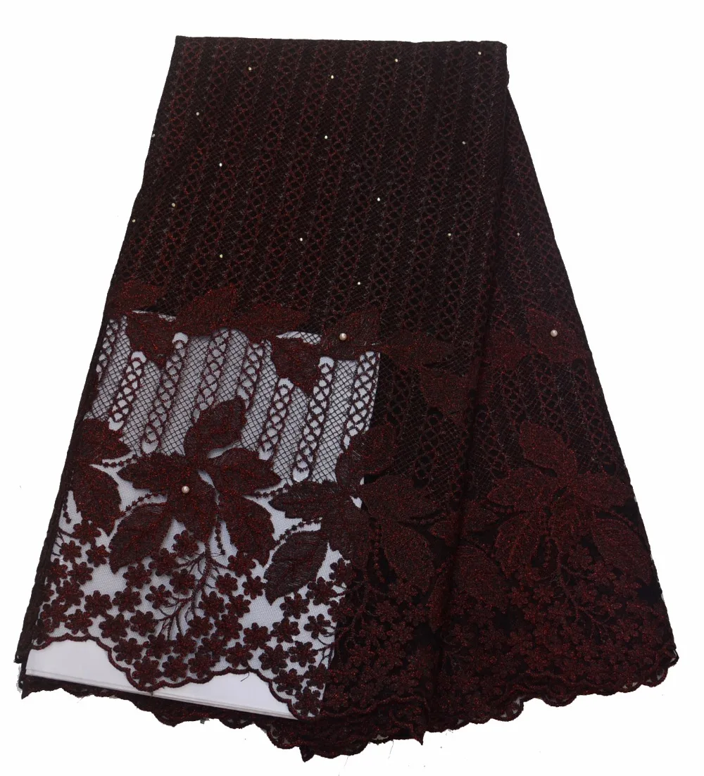 

2018 High Quality Nigerian Lace Fabrics African French Net Lace Fabric Embroidered Tulle Mesh Lace P466-7