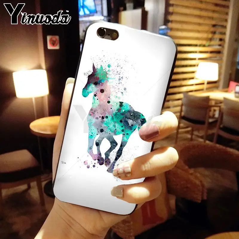 Yinuoda Лошадь Животное ТПУ мягкий силиконовый черный чехол для телефона iphone X XS MAX 8