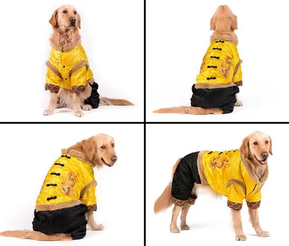 2017 new large dogs New Year's costume big dog autumn winter warm soft jumpsuit pet coat tracksuits clothes 1pcs | Дом и сад