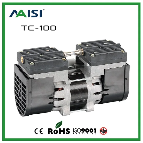 TC-100 110 В/220 В вакуумный насос с двойной головкой и безмасляной диафрагмой 100 Вт 60 Гц(AC) 24 л/мин медицинский бесшумный насос 3,6 бар Электрический вакуумный насос - Напряжение: 220 В
