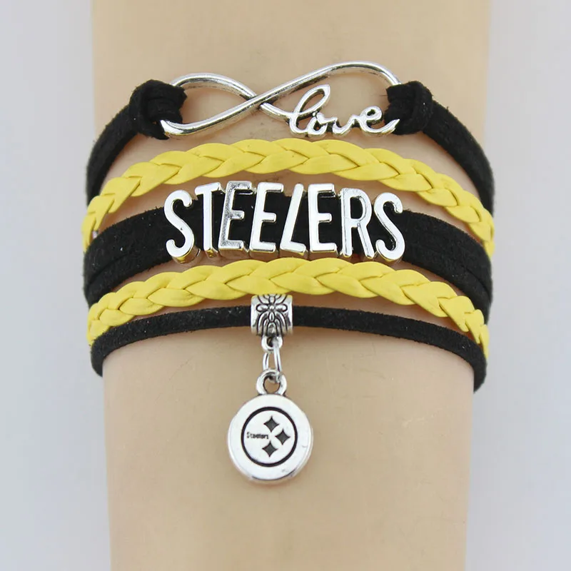Браслеты Infinity Love Steelers футбольные спортивные браслеты ручной работы с веревкой