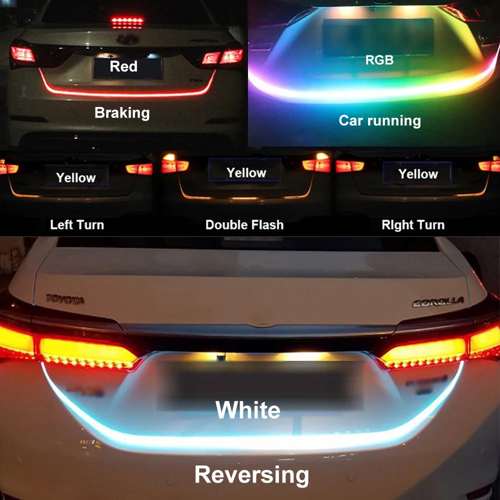 Lonleap Светодиодные ленты светильник ing задний багажник хвост RGB динамический