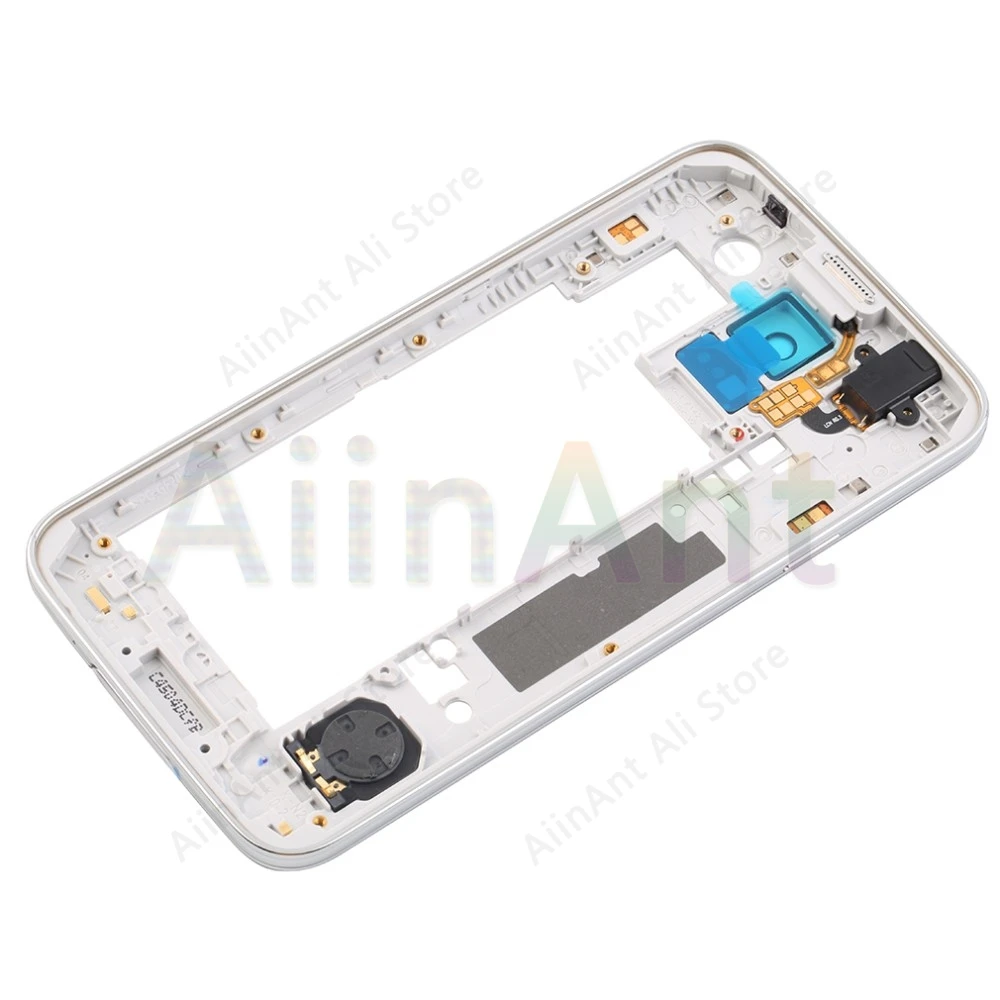 For Samsung Galaxy S5 G900 G900H G900F Middle Bezel Plate Front Frame Housing Cover With Camera Glass Ring Gold Silver |