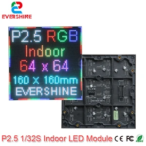 Evercollectvision 64x64 P2.5 Крытый Smd2121 132 сканирования полный Цвет панель светодиодного модуля Дисплей 160x160 мм цветная (RGB) светодиодная матрица стены Экран