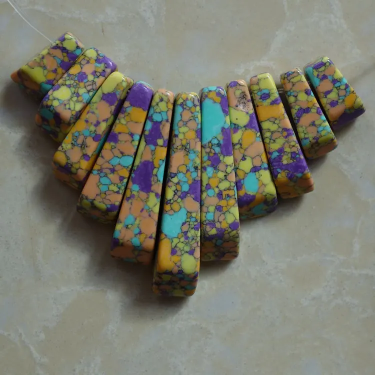11 шт. (1 комплект) Радужный камень подвеска бисер ювелирное ожерелье|stone pendant|necklace