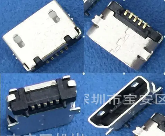 Микро USB 5P телефон с 2 контактным фиксированным разъемом для зарядки новый и