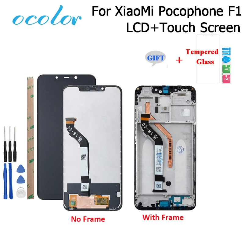 Цветной для XiaoMi Pocophone F1 ЖК-дисплей и сенсорный экран с рамкой дигитайзер +