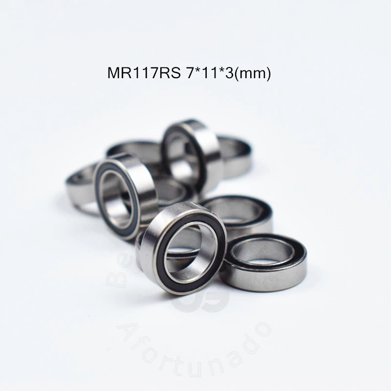 MR117RS 7*11*3(мм) подшипника ABEC-5 Резиновый Герметичный Миниатюрный Мини подшипник MR117 MR117RS хромированный стальной подшипник