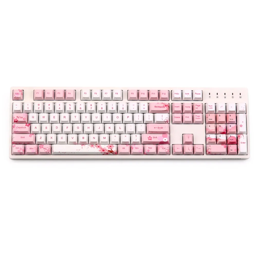 Sakura keycaps пять поверхностных сублимационных вишневых профилей 126/64 клавиш для GK64