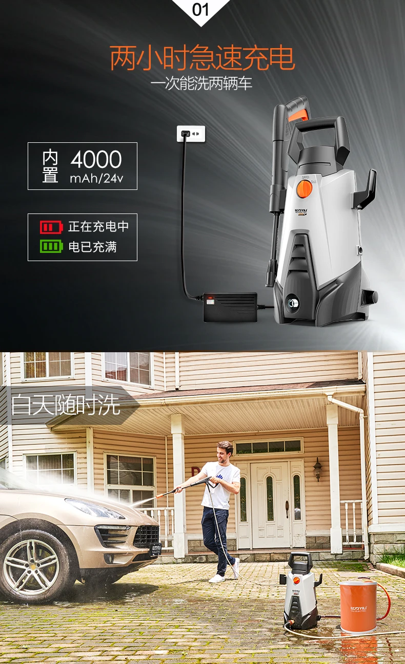 350W 24V литиевая Перезаряжаемые Батарея Портативный Вымойте устройство автомобиля стиральная машина очистки насос Бытовая машина для очистки насос