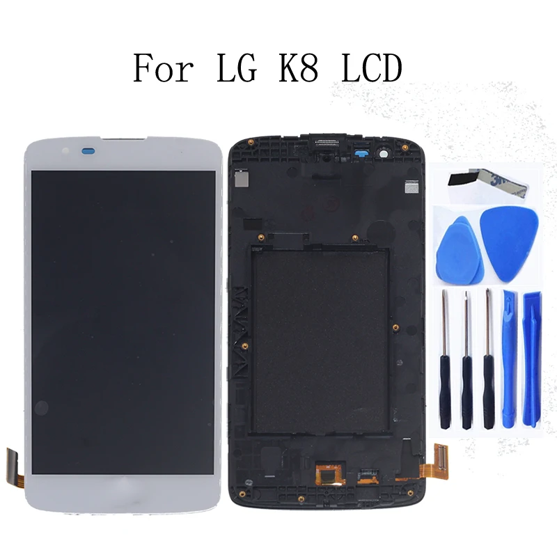 

5.0" For LG K8 LTE K350 K350N K350E K350DS LCD Display Touch Screen digitizer Replacement For LG K8 with Frame Phone Repair kit