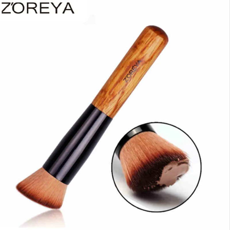 Z27 foundation brush Бренд ZOREYA, косая кисть для основы, деревянная ручка, инструмент для макияжа, многофункциональные кисти для масок - Handle Color: Z27 foundation brush