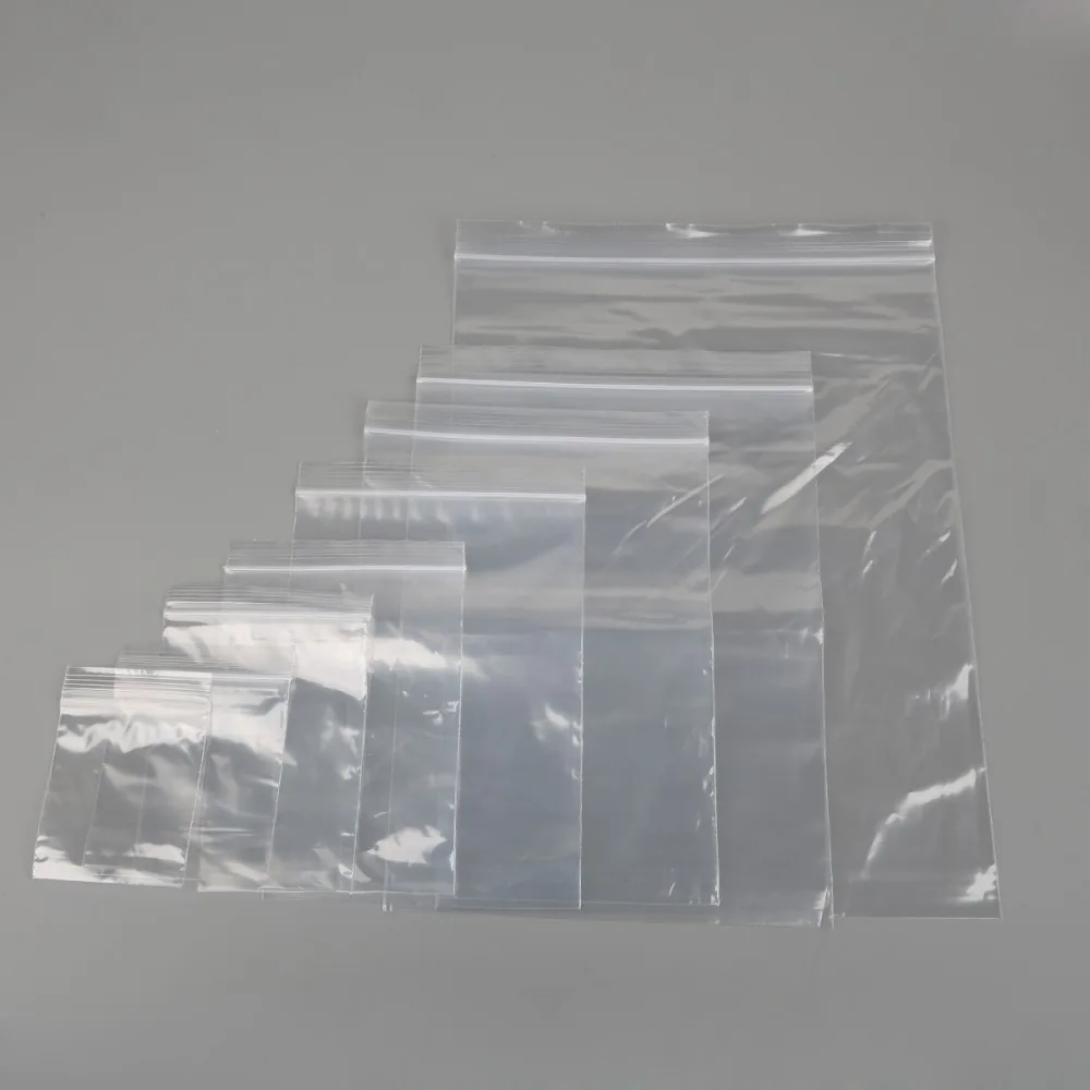 100 штук упак. ювелирные изделия Ziplock молния замок Reclosable Пластиковые