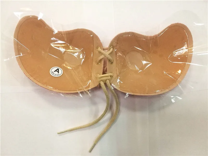 100 pcs Women Silicone Bra Invisible Push Up Stick On Self Adhesive Front Lacing Bras Strapless Lingerie Cup