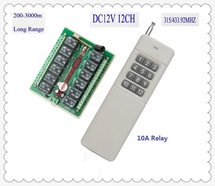 Радиоуправляемый переключатель 3000 м 12 каналов в пост. Тока | Переключатели