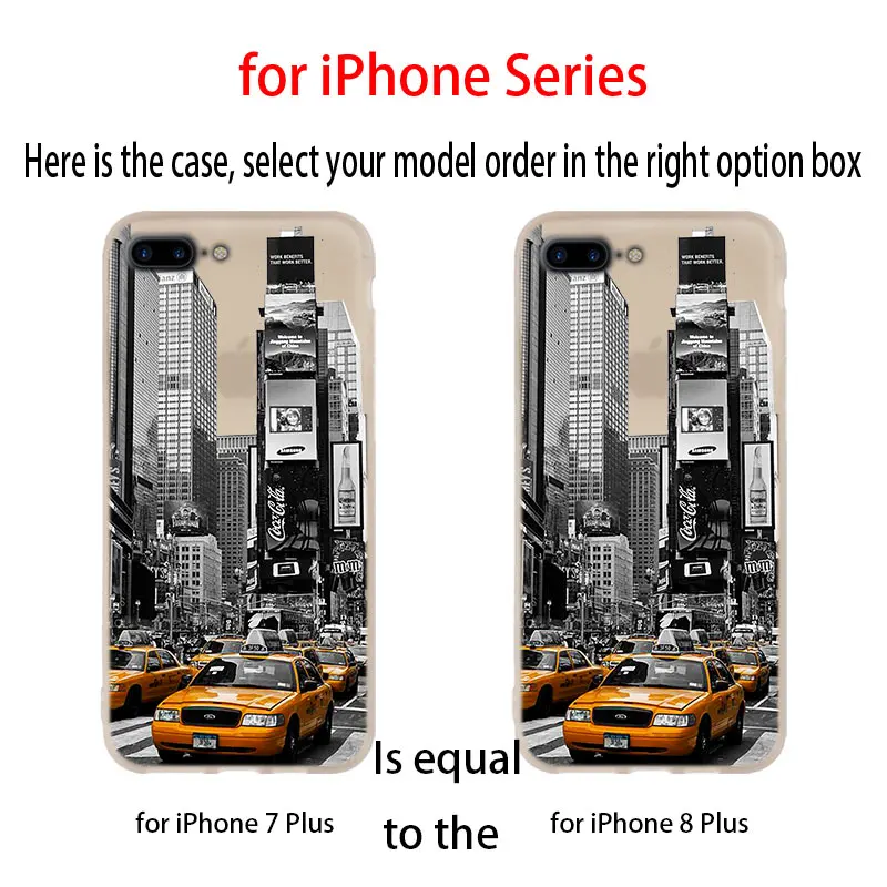 Мягкий силиконовый чехол с изображением такси Нью-Йорка для iPhone 13 12 11 Pro X XS Max XR 8 7 6
