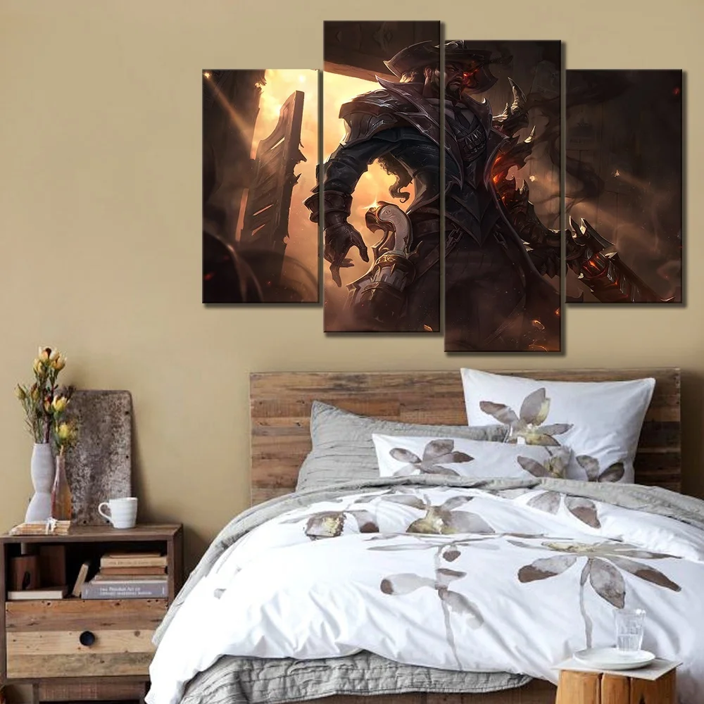 4 шт Lucian очиститель Western Shadow кожи фотографии League of Legends HD настенные картины для