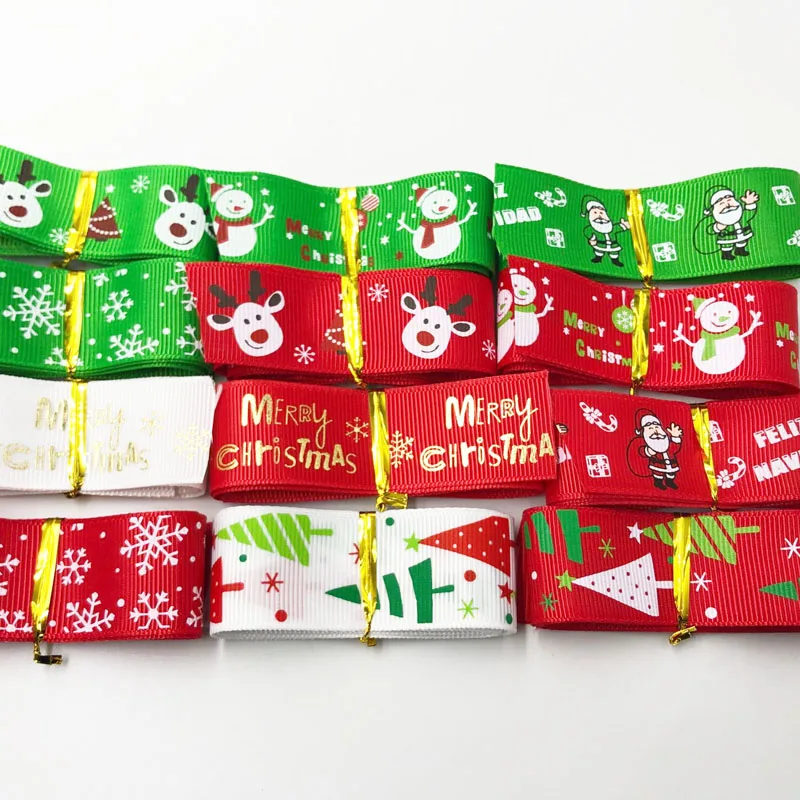 

2Y/lot 25mm Grosgrain Ribbon Merry Christmas Ribbon DIY Hairbows Accessories Materials Festival Party Decoration Gift Package