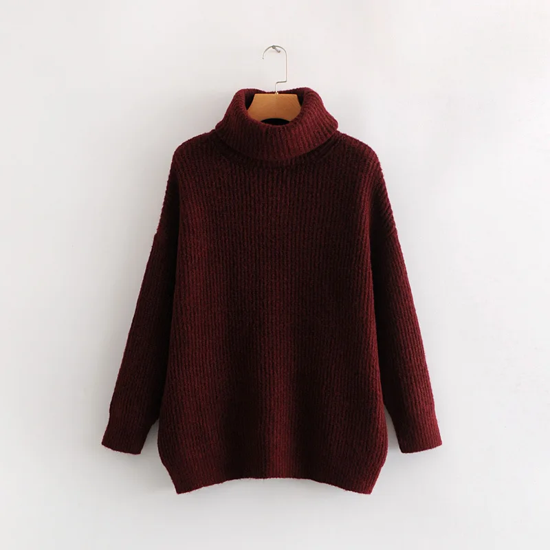 OMCHION Pull Femme Long Sleeve Turtleneck Sweater Women 2018 Winter Korean Solid Thicken Pullover Casual Loose Knit Jumper LMM73 | Женская