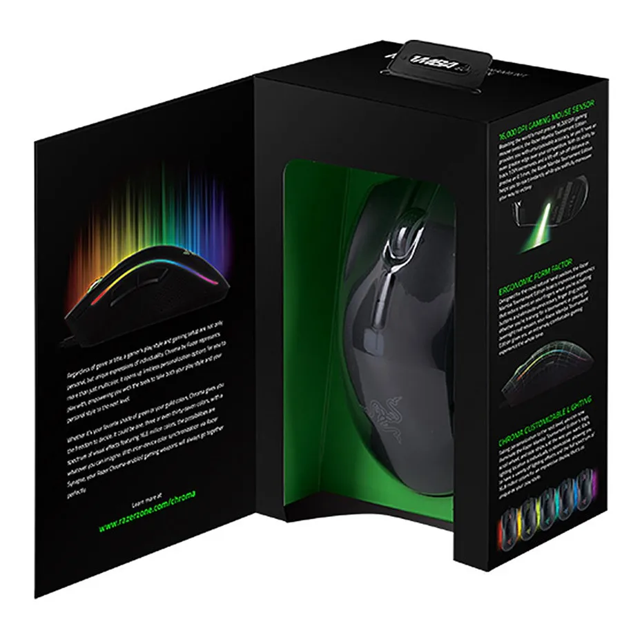 Проводная игровая мышь razer Mamba Elite 5G улучшенный оптический сенсор 16000 9 Кнопок dpi RGB