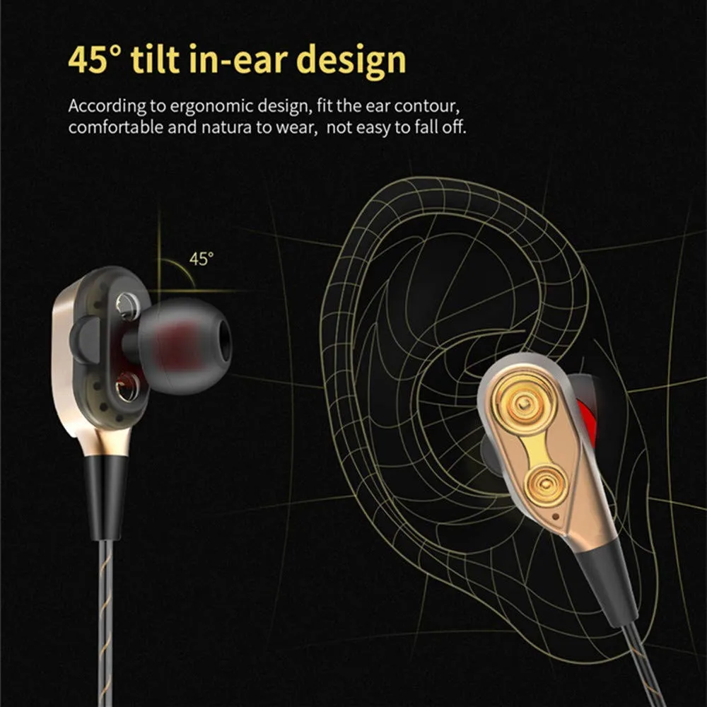dual drive wired 3 5mm audifonos para celular in ear earphones stereo in ear headset hi fi headphones wire bass phone for iphone free global shipping