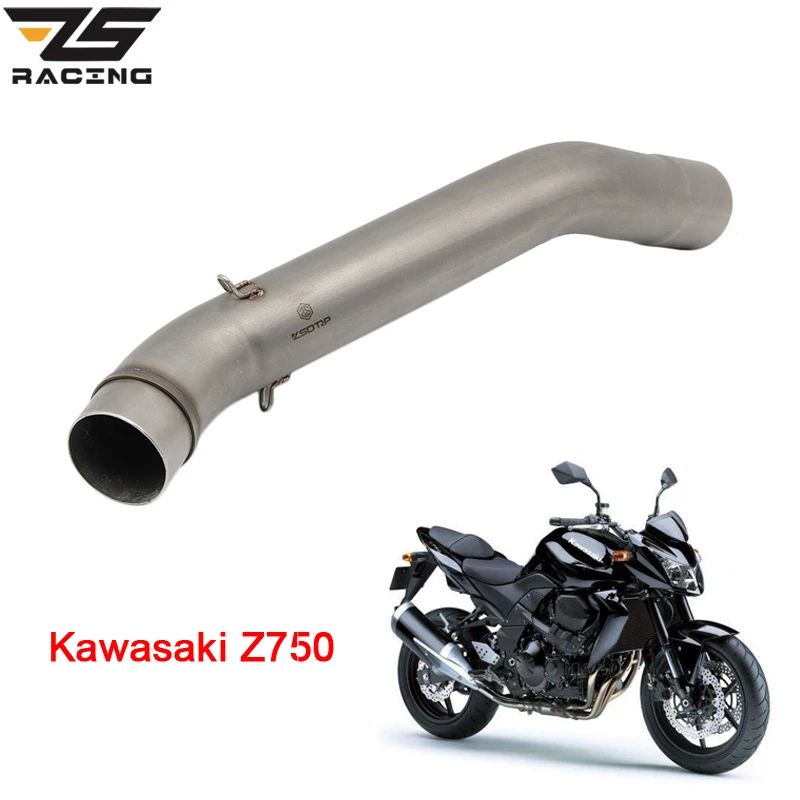 Глушитель выхлопной средней трубы ZS для гонок на мотоцикле Kawasaki Z750 Z750R 2007-2012 без