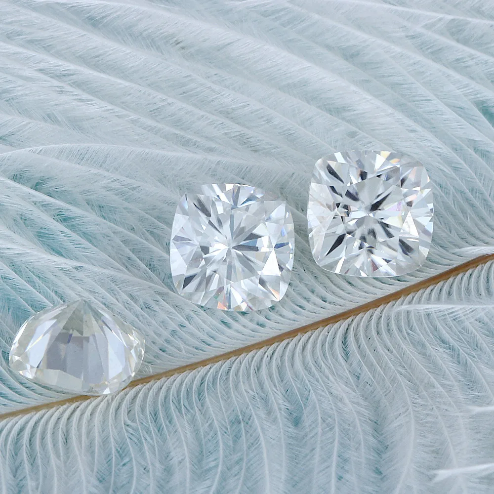 Прозрачные камни 7 5 мм * 2 карат F цвет подушки вырезать moissanite свободные Moissanite
