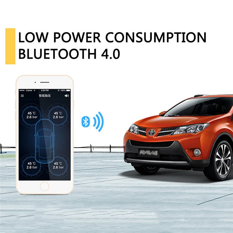 TP630 TPMS автомобильный Смарт Bluetooth давление в шинах PSI Бар Температурная